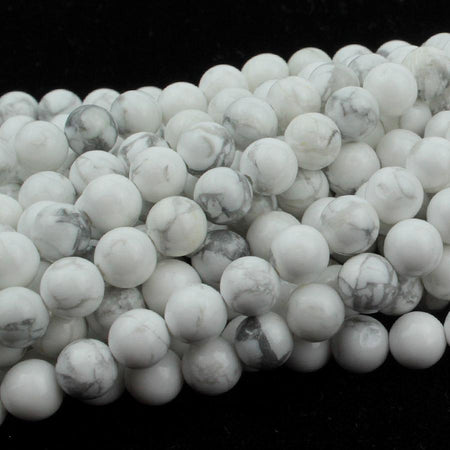 White Howlite 6mm Round 15-16 Inch