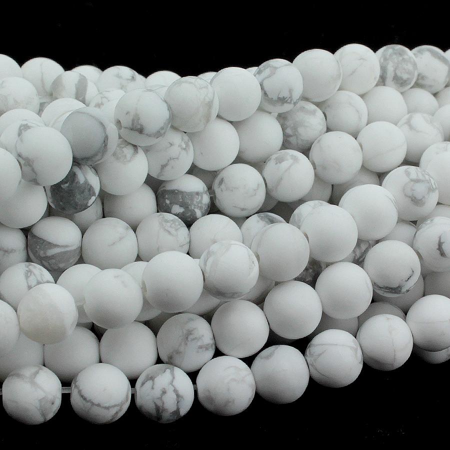 MATTE White Howlite 6mm Round 15-16 Inch