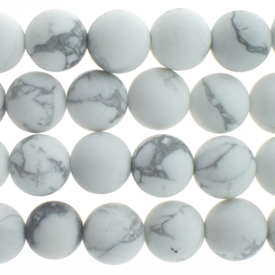 MATTE White Howlite 8mm Round 15-16 Inch