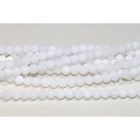 MATTE White Jade 4mm Round 15-16 Inch