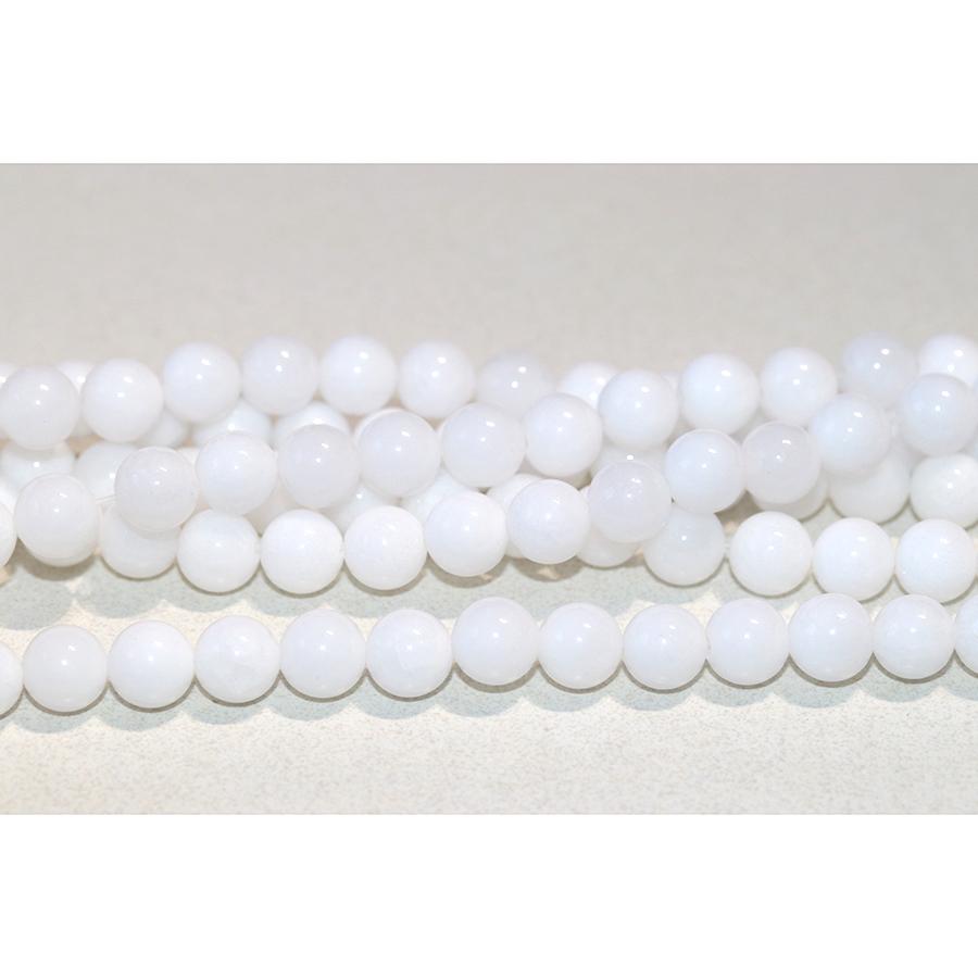 White Jade 8mm Round 15-16 Inch