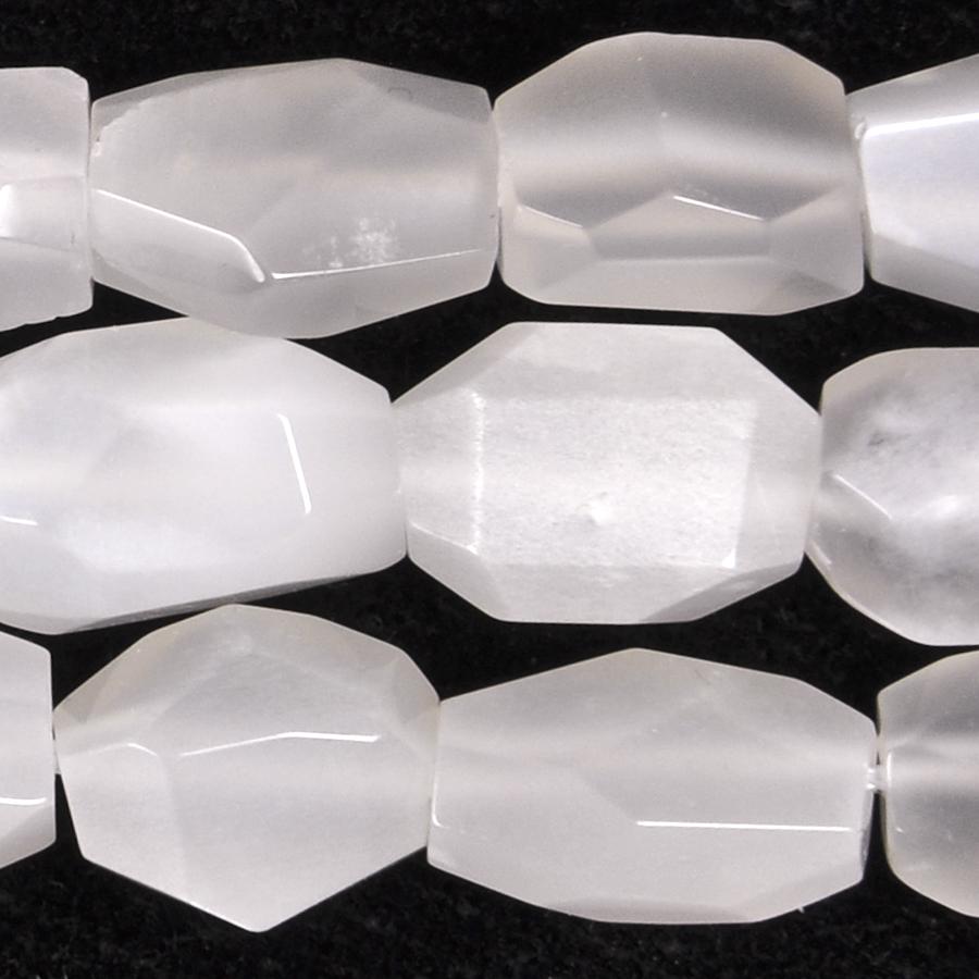 White Moonstone 8-10mm Faceted Oval 15-16 Inch