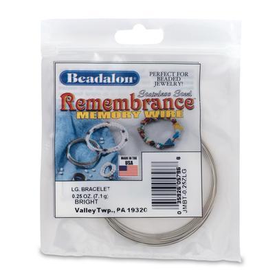 Large Bright Silver Bracelet Remembrance Memory Wire - Goody Beads