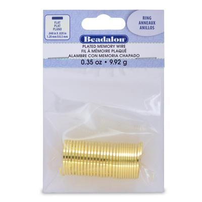 Gold Ring Flat Remembrance Memory Wire - Goody Beads