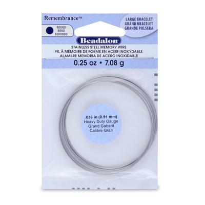 Large Silver Heavy Duty Bracelet Remembrance Memory Wire - .25 oz - Goody Beads