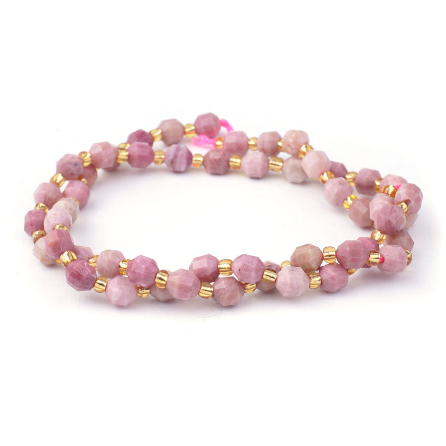 Wood Rhodonite 6mm Energy Prism - 15-16 Inch - Goody Beads