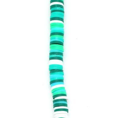 6mm Vinyl/Vulcanite Heishi Beads – Mixed Colors (Green)