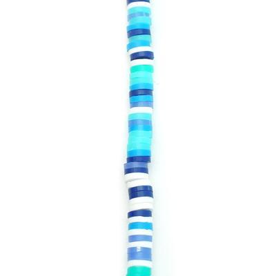 4mm Vinyl/Vulcanite Heishi Beads – Mixed Colors (Blue)