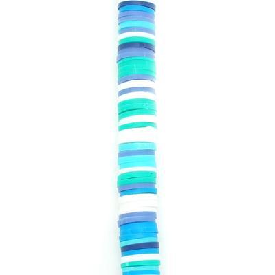 8mm Vinyl/Vulcanite Heishi Beads – Mixed Colors (Blue)
