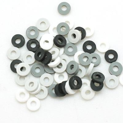 4mm Vinyl/Vulcanite Heishi Beads – Mixed Colors (Black/Grey)