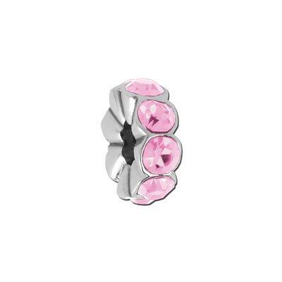 Pink Rhinestone Rondelle Bead for 2mm Leather - Goody Beads