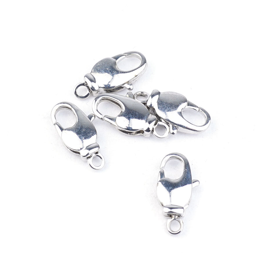 9mm Silver-Plated Swivel Lobster Clasps - 5 Pack - Goody Beads