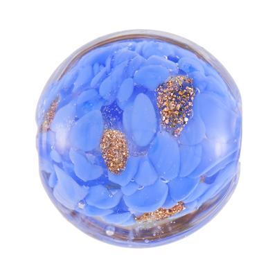 16mm Denim Blue with Bronze Foil Round Glass Beads - Goody Beads