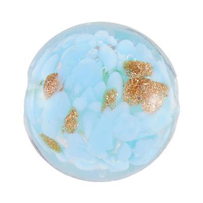 16mm Baby Blue with Bronze Foil Round Glass Beads - Goody Beads