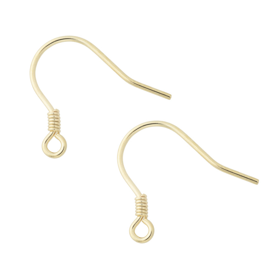 Coiled French Earring Wires - Gold Filled (1 Pair)