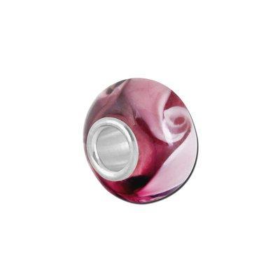 Petite Lavender Swirls Lampwork Glass Bead - Interchangeable - Goody Beads