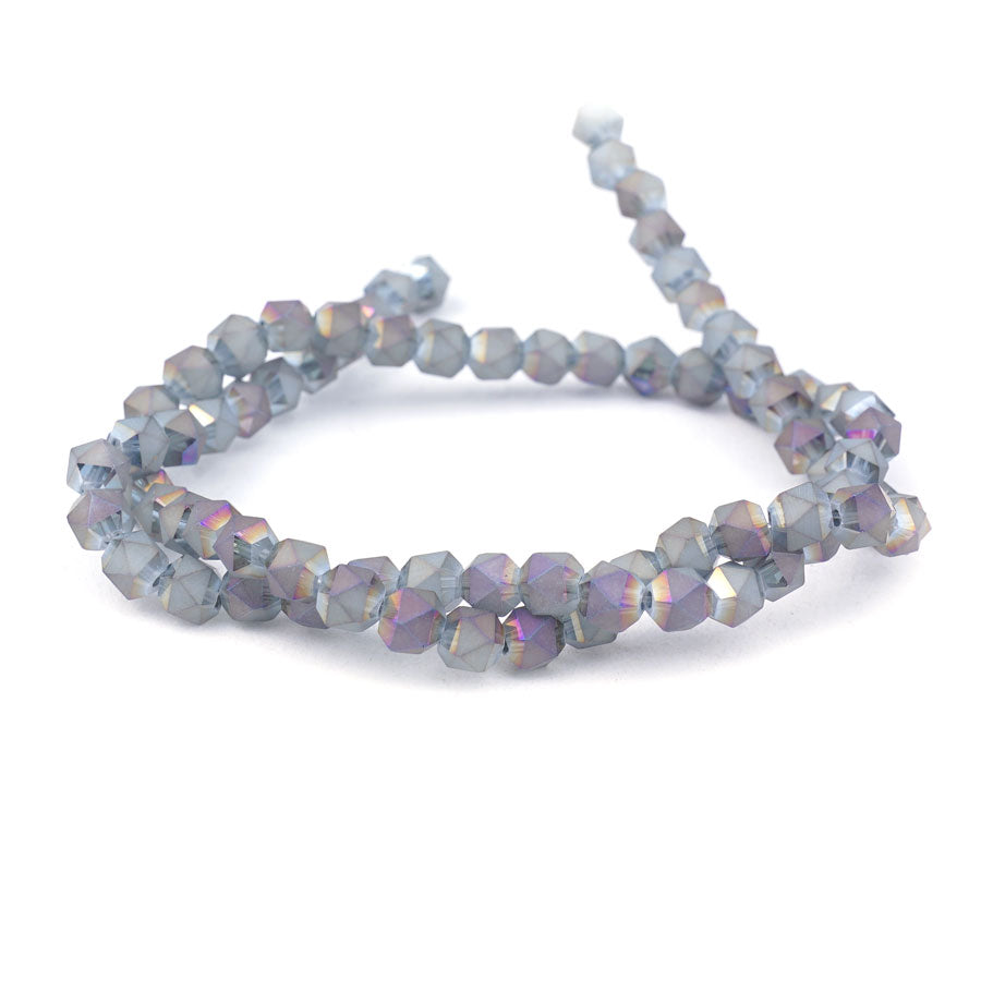 6mm Rainbow Silver Matte Star Cut Glass Beads - Goody Beads