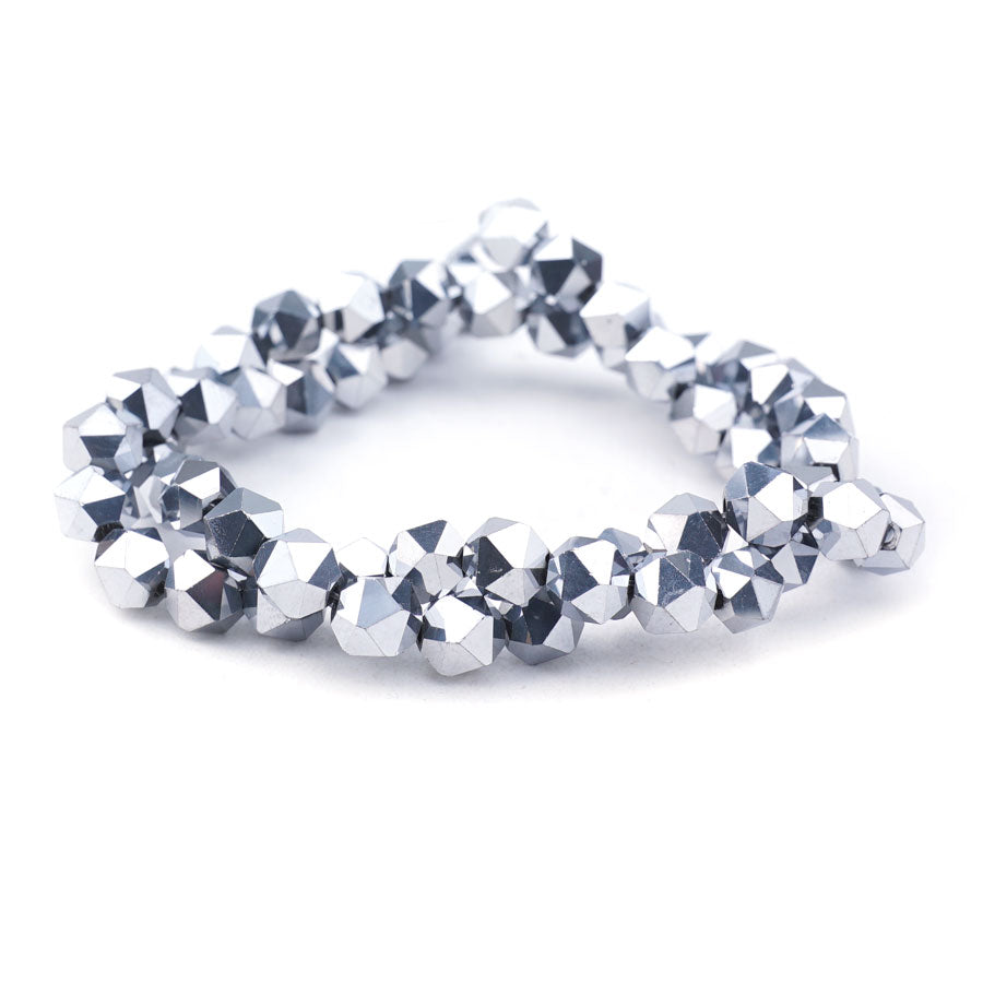 8mm Silver Star Cut Glass Beads - Goody Beads