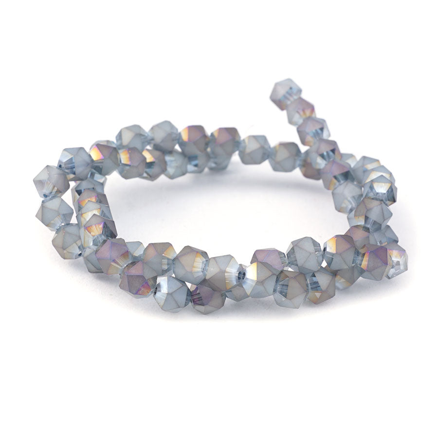 8mm Rainbow Silver Matte Star Cut Glass Beads - Goody Beads