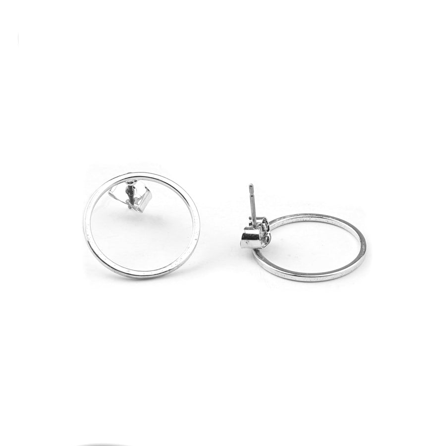 18mm Silver Hoop Post Earrings - Goody Beads