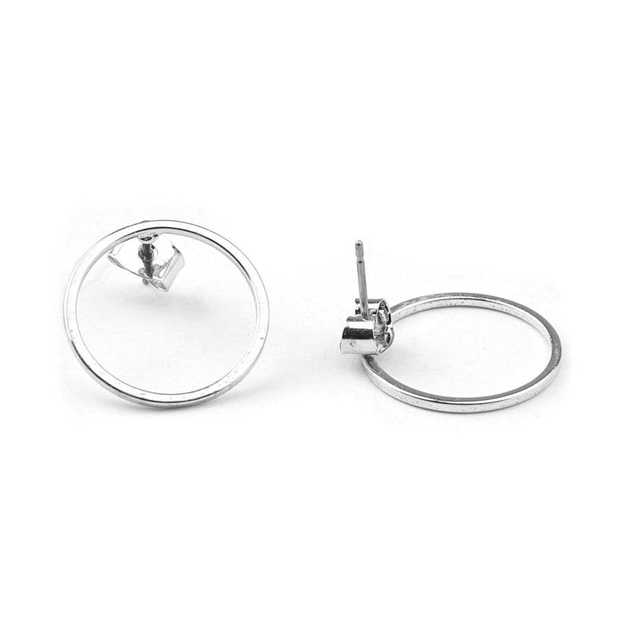 21mm Silver Hoop Post Earrings - Goody Beads