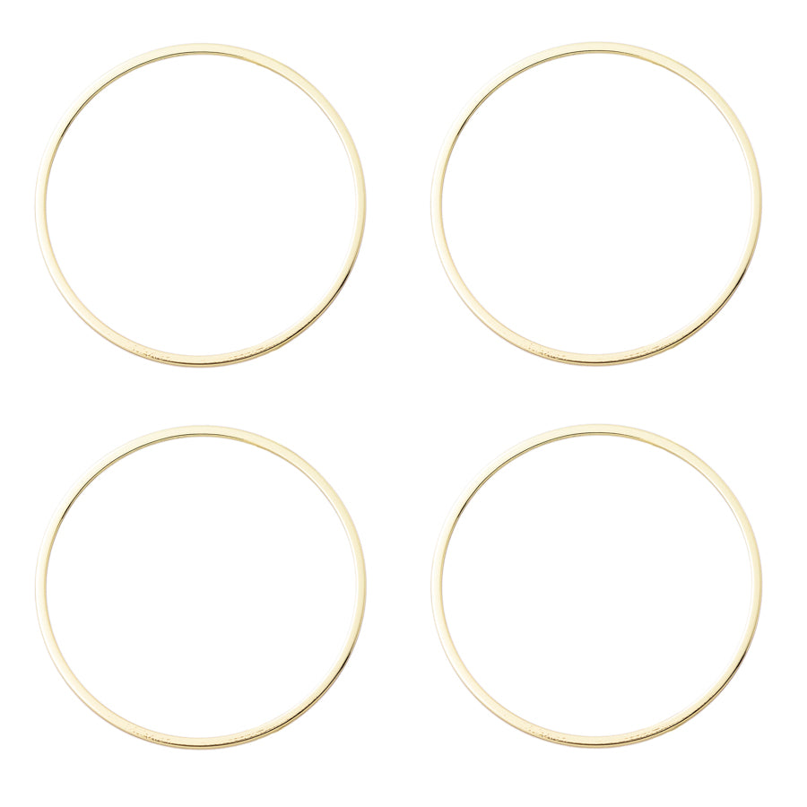 30mm Small Circle Frame Connector in Gold Plated Brass from the Geo Collection (4 Pieces)