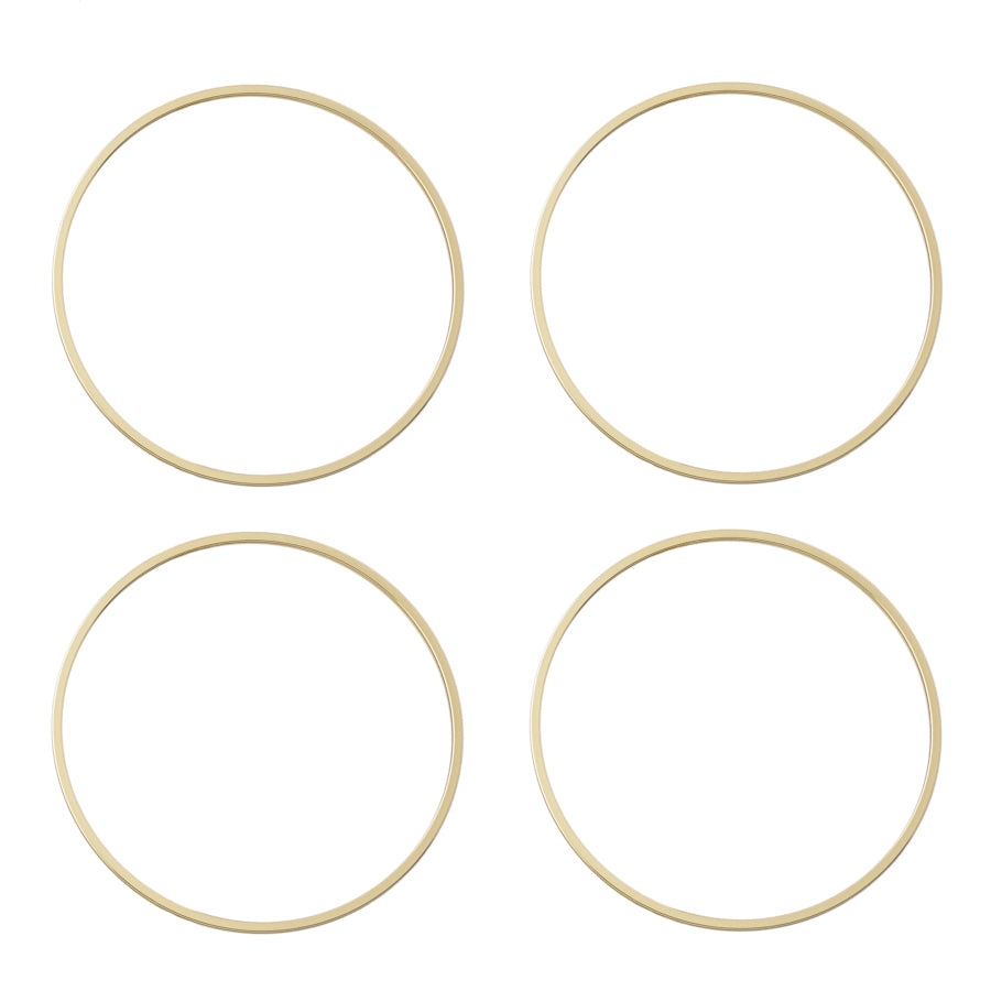 40mm Large Circle Frame Connector in Gold Plated Brass from the Geo Collection (4 Pieces)