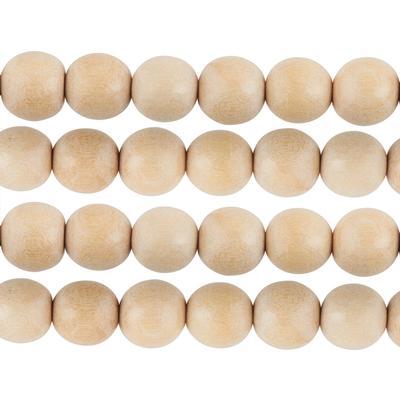 8mm Natural Round Wood Beads - Goody Beads