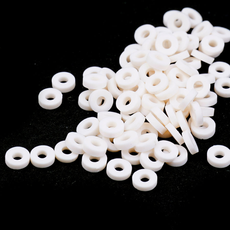 4mm Vinyl/Vulcanite Heishi Beads – Pale Peach - Goody Beads