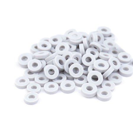 4mm Vinyl/Vulcanite Heishi Beads – Grey - Goody Beads