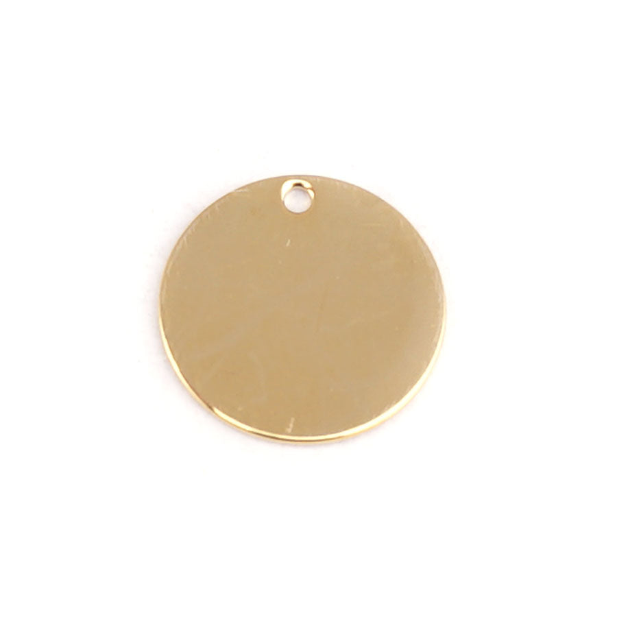 12mm Gold Plated Round Disc Drop - 25 Pack - Goody Beads