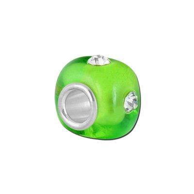 Petite Lime with Rhinestones Bead - Interchangeable - Goody Beads