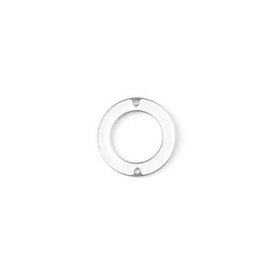 27mm White Enamel Silver Plated Ring Connector Pendant - Goody Beads