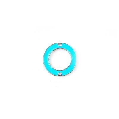 27mm Turquoise Enamel Silver Plated Ring Connector Pendant - Goody Beads