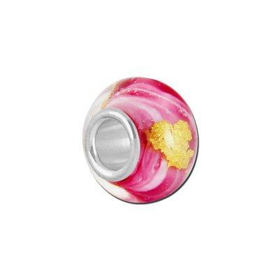 Petite Pink with Gold Murano Glass Bead - Interchangeable - Goody Beads