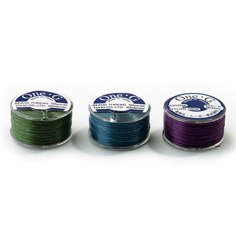 TOHO One-G Beading Thread 3 Bobbin Set - Jewel Tones