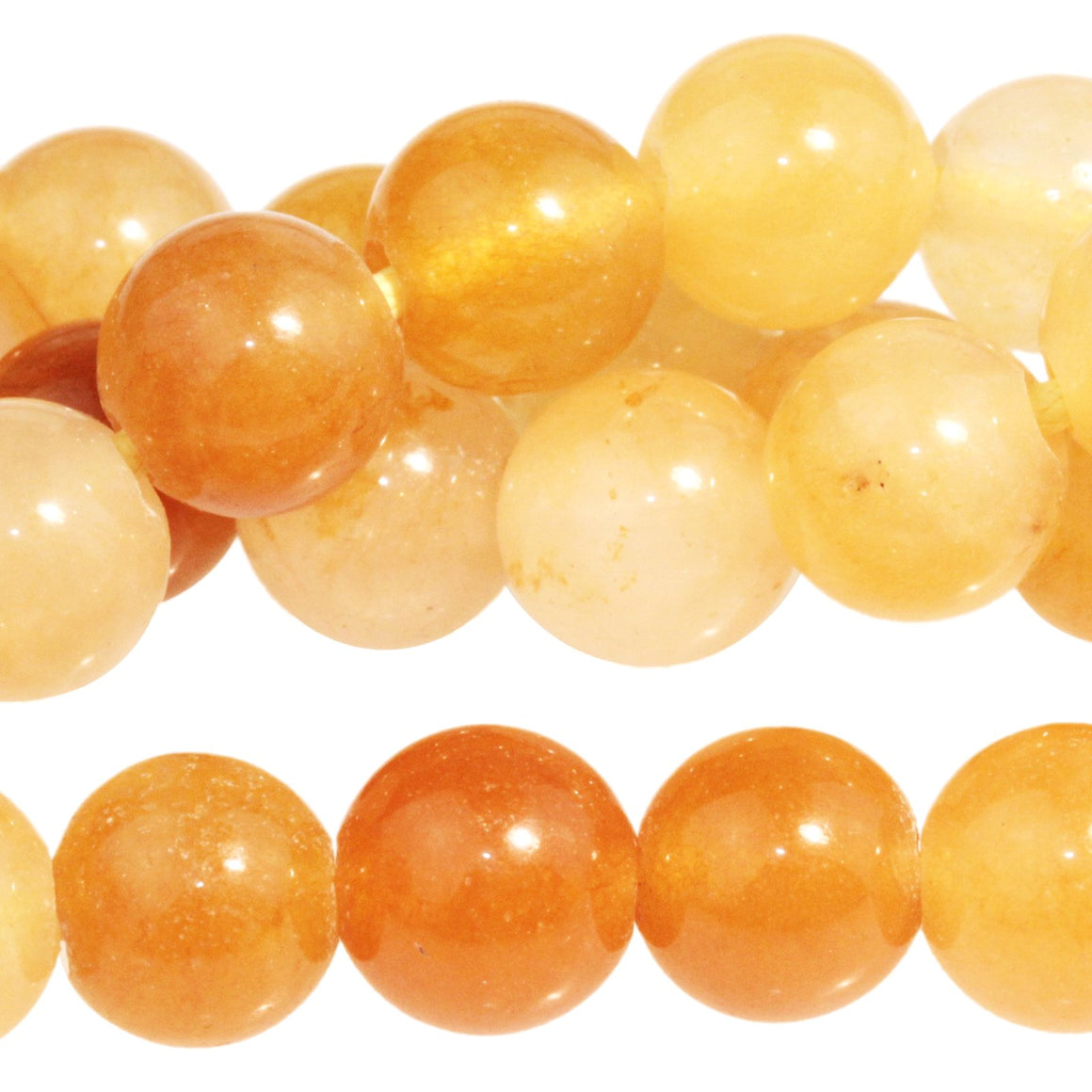 Yellow Jade 10mm Large Hole Round 8-Inch