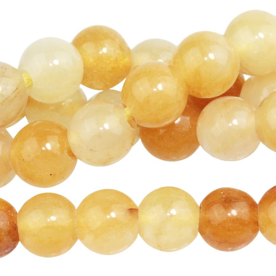 Yellow Jade 8mm Large Hole Round 8-Inch