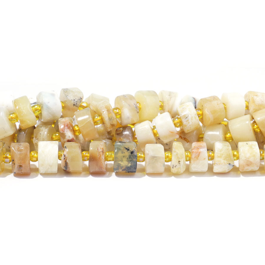 Yellow Opal Free Form 9x7mm Heishi - 15-16 Inch - Goody Beads