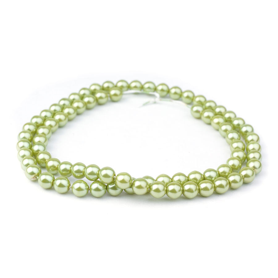 6mm Olive Pearl Coated Czech Glass Pearls Strand - Goody Beads