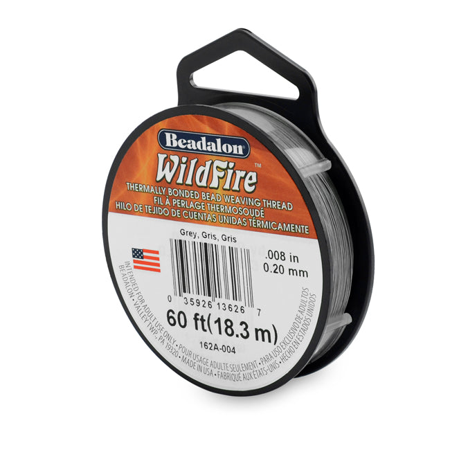 Beadalon Wildfire Grey - 0.20mm 20 Yard Spool - Goody Beads