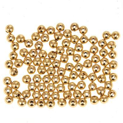 3mm Gold-Plated Round Beads - Goody Beads