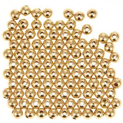 4mm Gold-Plated Round Beads - Goody Beads