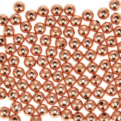 4mm Copper Round Beads - Goody Beads