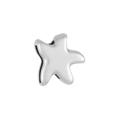 Antique Silver Plain Starfish Slider for 10mm Flat Leather - Goody Beads