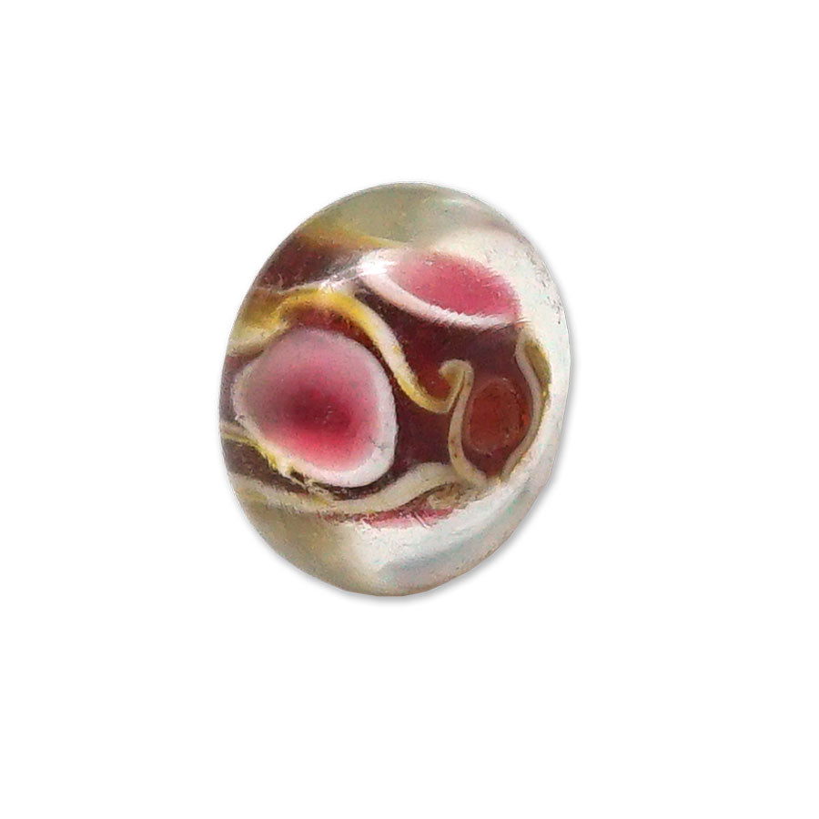 15mm Pink Bubble Rondelle Lampwork Beads - Goody Beads