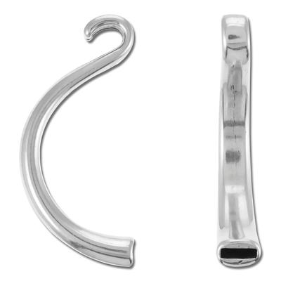 Antique Silver Hook Curved Clasp for Flat Leather