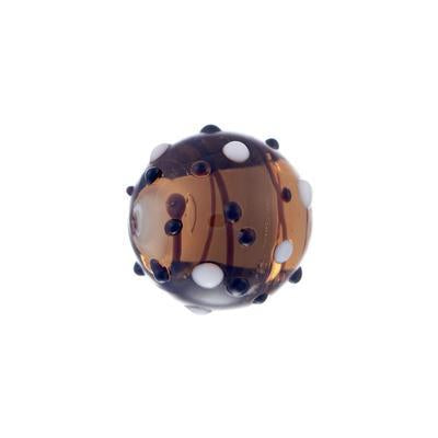 14mm Orange Thread and Dot Round Lampwork Beads - Goody Beads