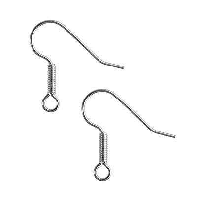 6x2mm Silver Plated Stainless Steel Fishhook Earwires - Goody Beads