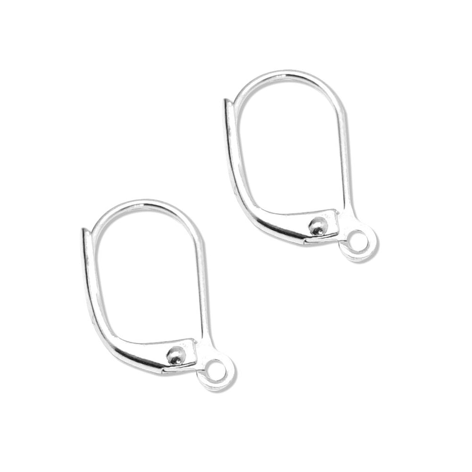 Silver Plated Brass Lever Back Earrings - Goody Beads